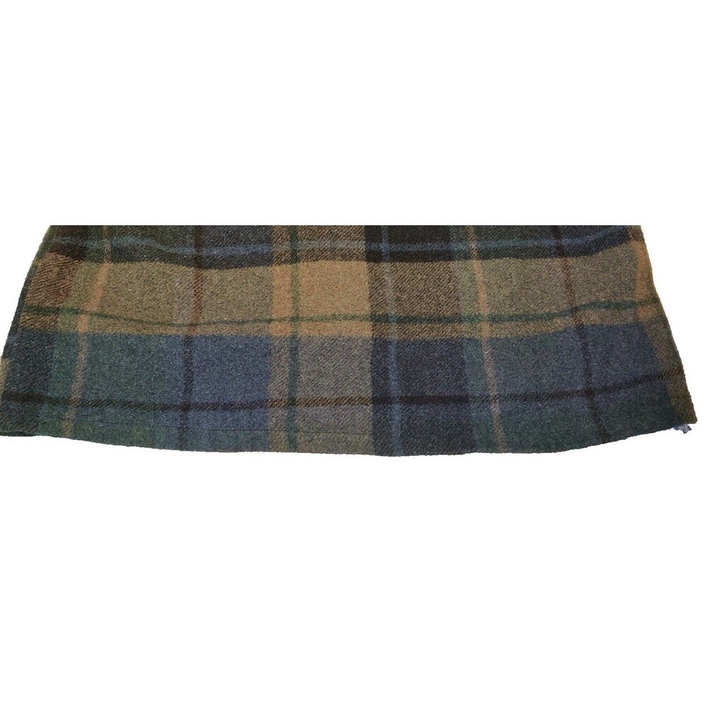 Vintage Traverse Bay Woolen Company Wool Flannel Shirt Green Blue Color 40s 50s - Picture 7 of 15